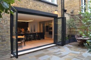 black bifold doors